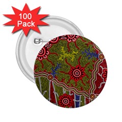 Authentic Aboriginal Art - Connections 2 25  Buttons (100 Pack)  by hogartharts