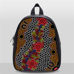 Authentic Aboriginal Art - Gathering School Bag (small) by hogartharts