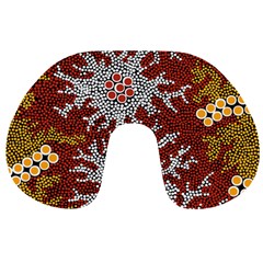 Authentic Aboriginal Art - Bushland Dreaming Travel Neck Pillow by hogartharts