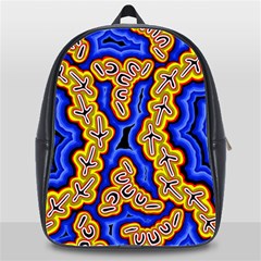 Authentic Aboriginal Art - Emu Dreaming School Bag (xl) by hogartharts