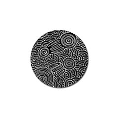 Authentic Aboriginal Art - Meeting Places Golf Ball Marker (4 Pack) by hogartharts