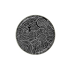 Authentic Aboriginal Art - Meeting Places Hat Clip Ball Marker (4 Pack) by hogartharts