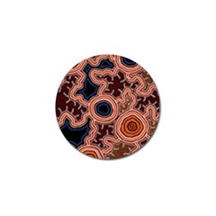 Authentic Aboriginal Art - Pathways Golf Ball Marker (4 Pack) by hogartharts