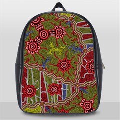 Authentic Aboriginal Art - Connections School Bag (large) by hogartharts