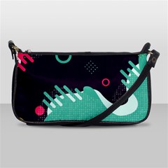 Colorful Background, Material Design, Geometric Shapes Shoulder Clutch Bag by nateshop