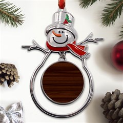 Dark Brown Wood Texture, Cherry Wood Texture, Wooden Metal Snowman Ornament by nateshop