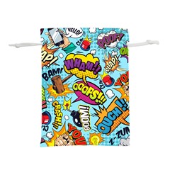 Graffiti Word Seamless Pattern Lightweight Drawstring Pouch (m) by Bedest