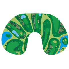 Golf Course Par Golf Course Green Travel Neck Pillow by Cemarart