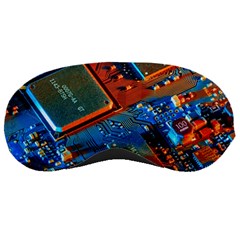 Gray Circuit Board Electronics Electronic Components Microprocessor Sleep Mask by Cemarart