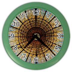 Barcelona Stained Glass Window Color Wall Clock by Cemarart