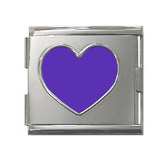 Ultra Violet Purple Mega Link Heart Italian Charm (18mm) by bruzer