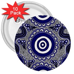 Authentic Aboriginal Art - Gathering 3  Buttons (10 Pack)  by hogartharts