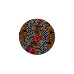 Authentic Aboriginal Art - Gathering 2 Golf Ball Marker by hogartharts