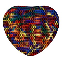 Hexagon Honeycomb Pattern Design Heart Glass Fridge Magnet (4 Pack) by Ndabl3x