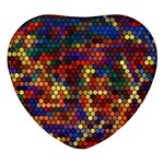 Hexagon Honeycomb Pattern Design Heart Glass Fridge Magnet (4 pack) Front