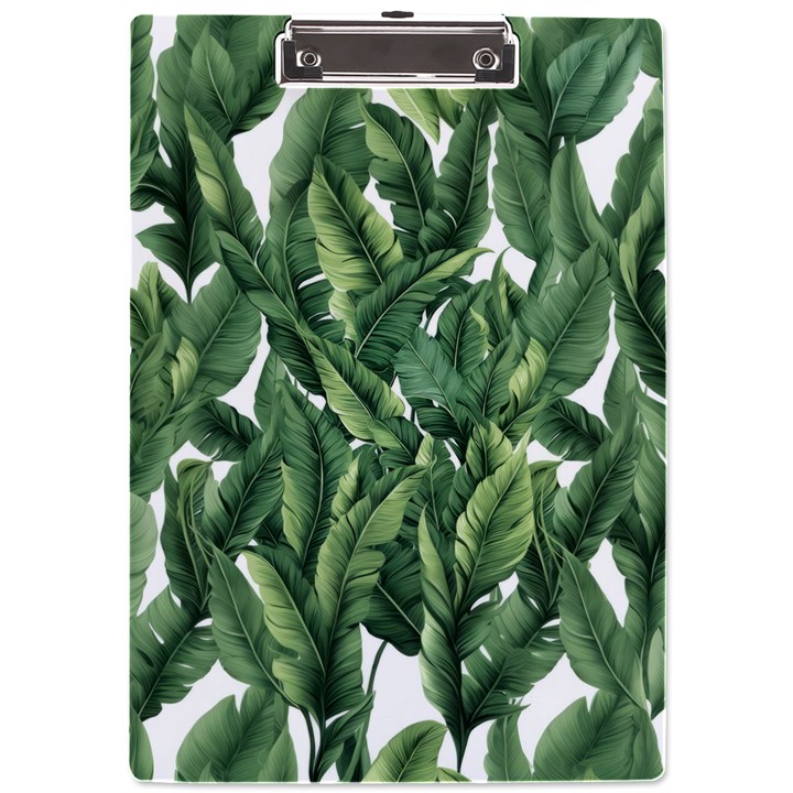 Green banana leaves A4 Acrylic Clipboard