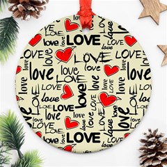 Love Abstract Background Love Textures Round Ornament (two Sides) by nateshop