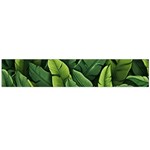 Green leaves Large Premium Plush Fleece Scarf  Front