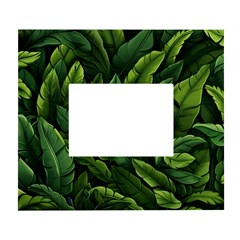 Green Leaves White Wall Photo Frame 5  X 7  by goljakoff