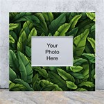 Green leaves White Wall Photo Frame 5  x 7  Front