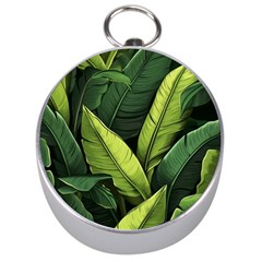 Banana Leaves Pattern Silver Compasses by goljakoff