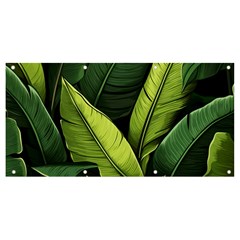 Banana Leaves Pattern Banner And Sign 8  X 4  by goljakoff