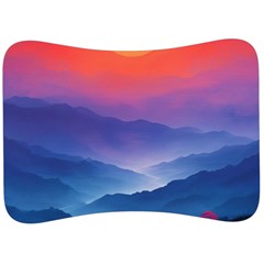 Valley Night Mountains Velour Seat Head Rest Cushion by Cemarart