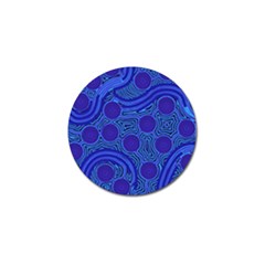 Authentic Aboriginal Art - Rivers Around Us Golf Ball Marker by hogartharts