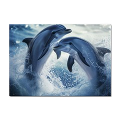 Dolphins Sea Ocean Water Sticker A4 (10 Pack) by Cemarart