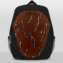 Feather Leaf Pattern Print Backpack Bag by Cemarart