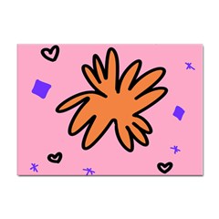 Doodle Flower Sparkles Orange Pink Sticker A4 (100 Pack) by Cemarart