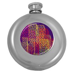 Building Architecture City Facade Round Hip Flask (5 Oz) by Grandong