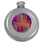 Building Architecture City Facade Round Hip Flask (5 oz) Front