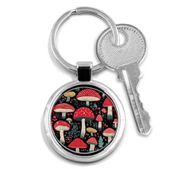 Mushrooms Psychedelic Key Chain (round) by Grandong