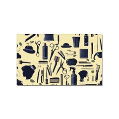 Elegant Hairdresser Pattern Cream Sticker Rectangular (10 Pack) by TetiBright