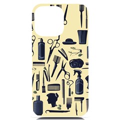 Elegant Hairdresser Pattern Cream Iphone 14 Pro Max Black Uv Print Case by TetiBright