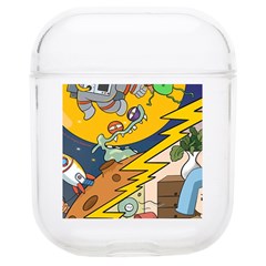 Astronaut Moon Monsters Spaceship Universe Space Cosmos Soft Tpu Airpods 1/2 Case by Maspions