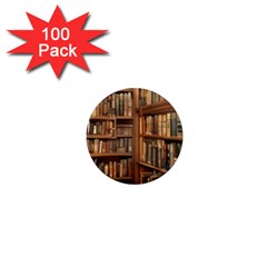 Room Interior Library Books Bookshelves Reading Literature Study Fiction Old Manor Book Nook Reading 1  Mini Magnets (100 Pack)  by Grandong