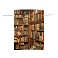 Room Interior Library Books Bookshelves Reading Literature Study Fiction Old Manor Book Nook Reading Lightweight Drawstring Pouch (s) by Grandong