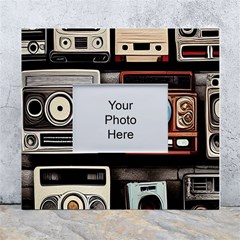 Retro Cameras Old Vintage Antique Technology Wallpaper Retrospective White Wall Photo Frame 5  X 7  by Grandong