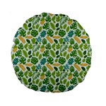 Leaves Tropical Background Pattern Green Botanical Texture Nature Foliage Standard 15  Premium Round Cushions Front