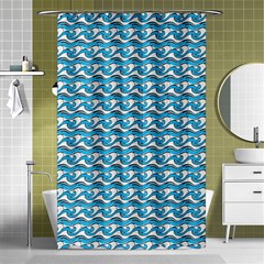 Blue Wave Sea Ocean Pattern Background Beach Nature Water Shower Curtain 48  X 72  (small)  by Maspions