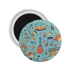 Seamless Pattern Musical Instruments Notes Headphones Player 2 25  Magnets by Apen