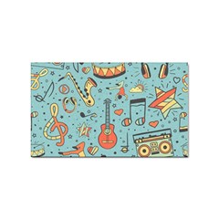 Seamless Pattern Musical Instruments Notes Headphones Player Sticker Rectangular (100 Pack) by Apen