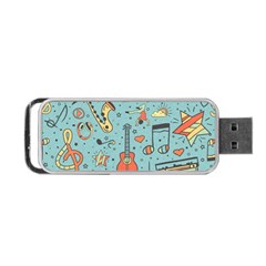 Seamless Pattern Musical Instruments Notes Headphones Player Portable Usb Flash (two Sides) by Apen