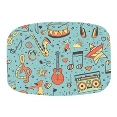 Seamless Pattern Musical Instruments Notes Headphones Player Mini Square Pill Box by Apen