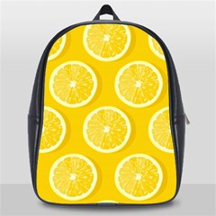 Lemon Fruits Slice Seamless Pattern School Bag (large) by Apen