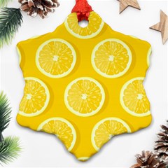 Lemon Fruits Slice Seamless Pattern Ornament (snowflake) by Apen