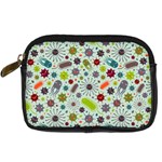 Seamless Pattern With Viruses Digital Camera Leather Case Front