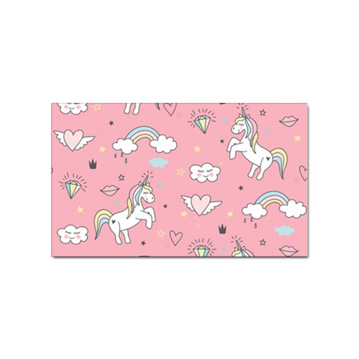 Cute Unicorn Seamless Pattern Sticker Rectangular (100 pack)